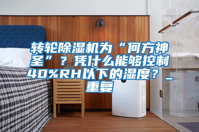 轉(zhuǎn)輪除濕機(jī)為“何方神圣”？憑什么能夠控制40%RH以下的濕度？_重復(fù)