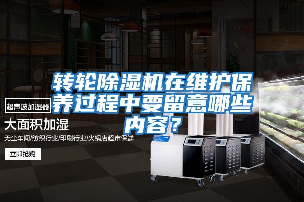 轉輪除濕機在維護保養過程中要留意哪些內容？